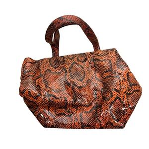Snakeskin Tote in Orange and Black